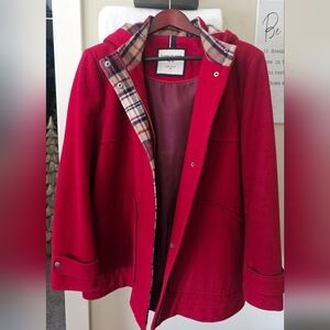 Tommy Hilfiger Women's Red Hooded Coat